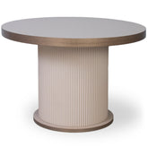 MASUTA CAPUCINO DE CAFEA ROTUNDA CU RIFLAJE, 70x70x50cm